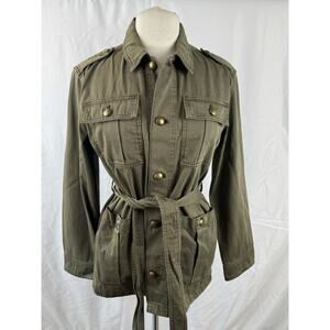 NWT Madewell Green Military Cargo Utility Jacket Women's Medium Belted